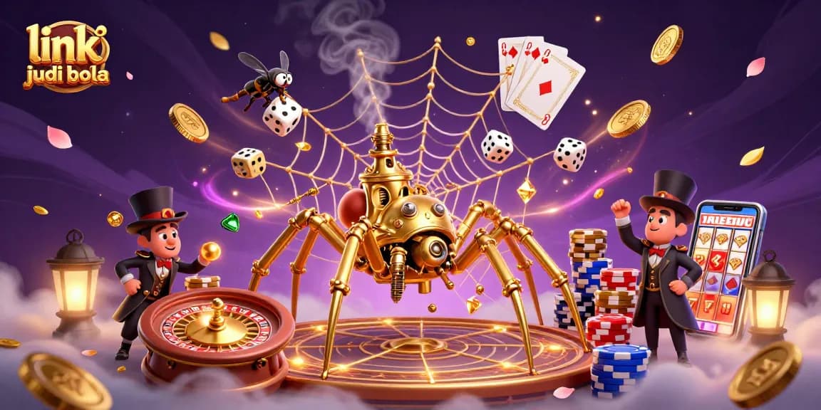 Catch winning odds at link judi bola in a vibrant, dynamic 3D casino scene.