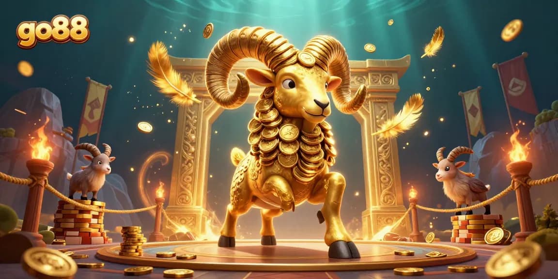Experience go88 with dynamic gambling action featuring a golden ram at a thrilling casino scene.