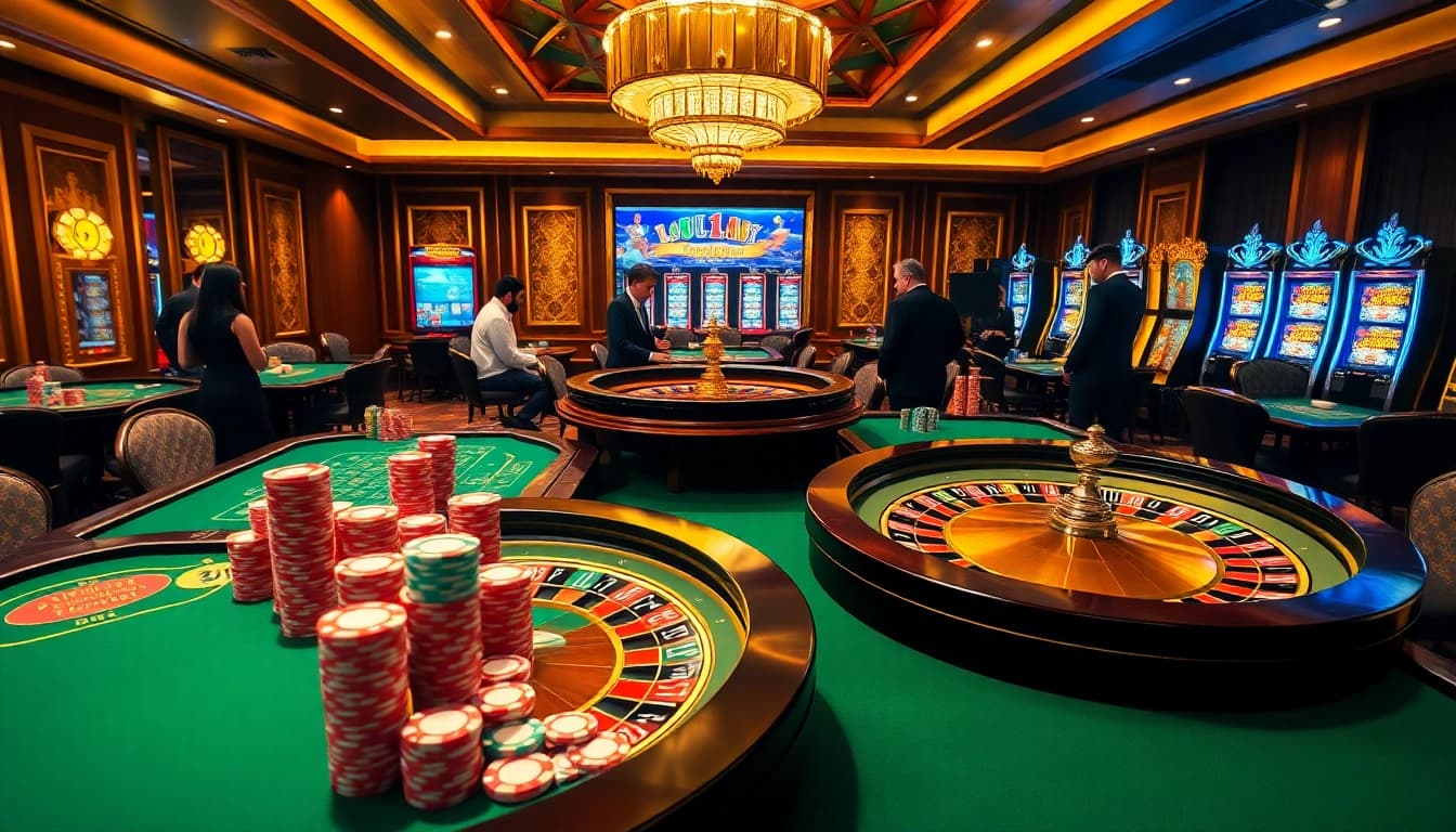 Players strategizing their bets at luxury138’s upscale online casino tables.
