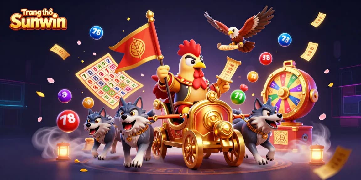 Engage with thrilling gameplay at Trang chủ Sunwin, featuring vibrant lottery balls and festive casino elements.