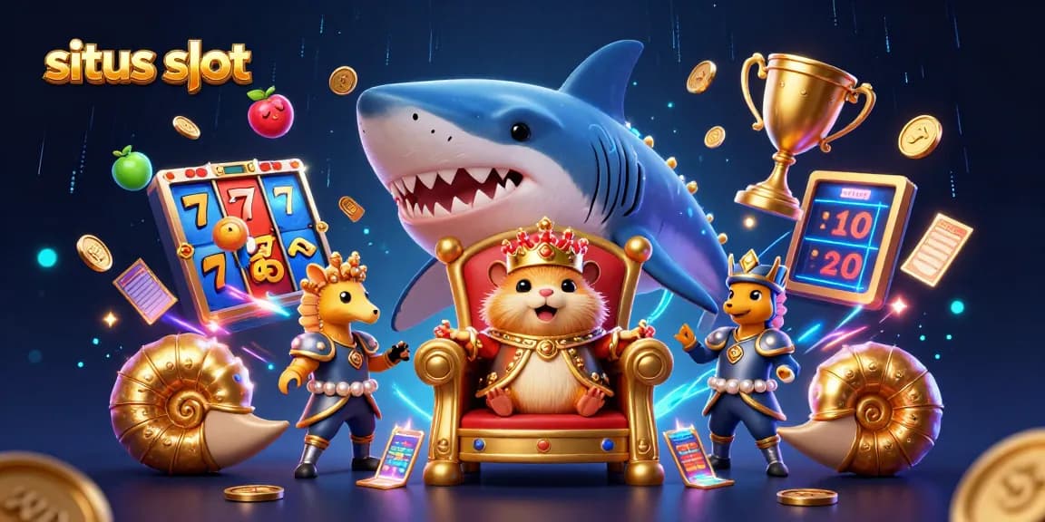 Menangkan jackpot di situs slot dengan raja hamster emas dan simbol buah yang berkilauan.