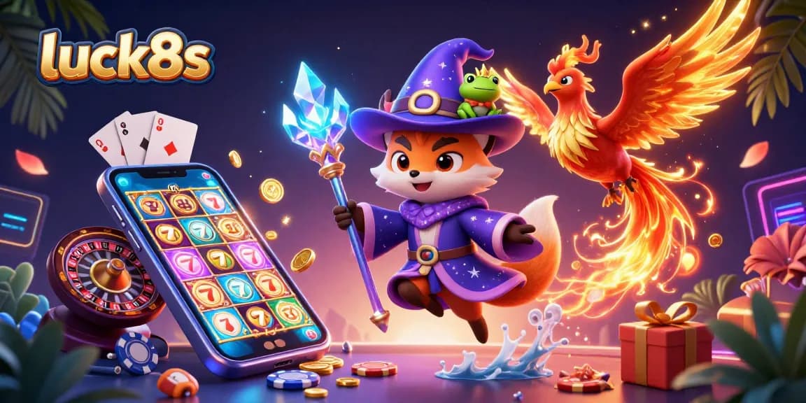 Experience slots and excitement with luck8s in a vibrant 3D casino fantasy scene.