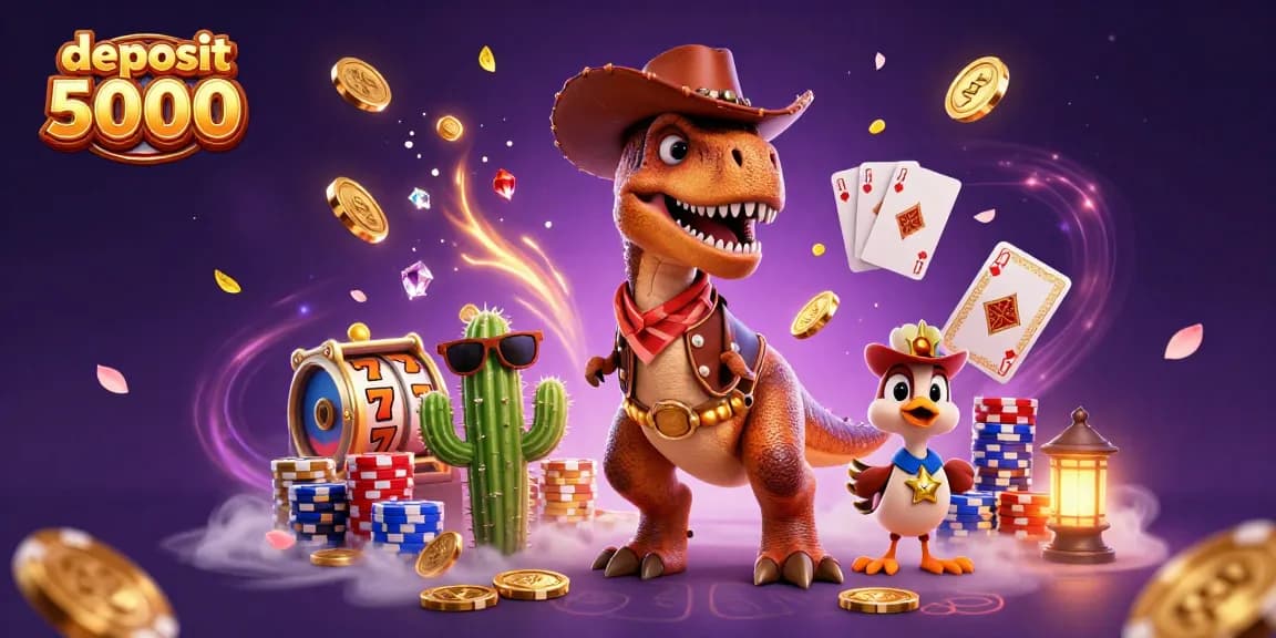 Engage with exciting slot games at deposit 5000 casino, showcasing vibrant characters and dynamic game elements.