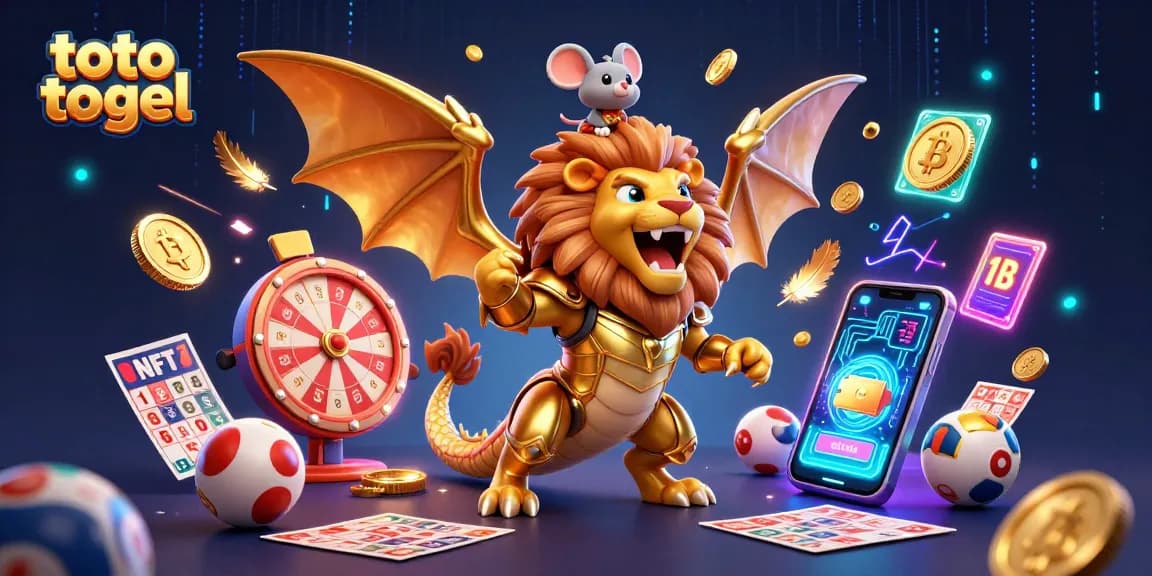 Win with toto togel in this vibrant, colorful 3D illustration featuring exciting lottery elements.