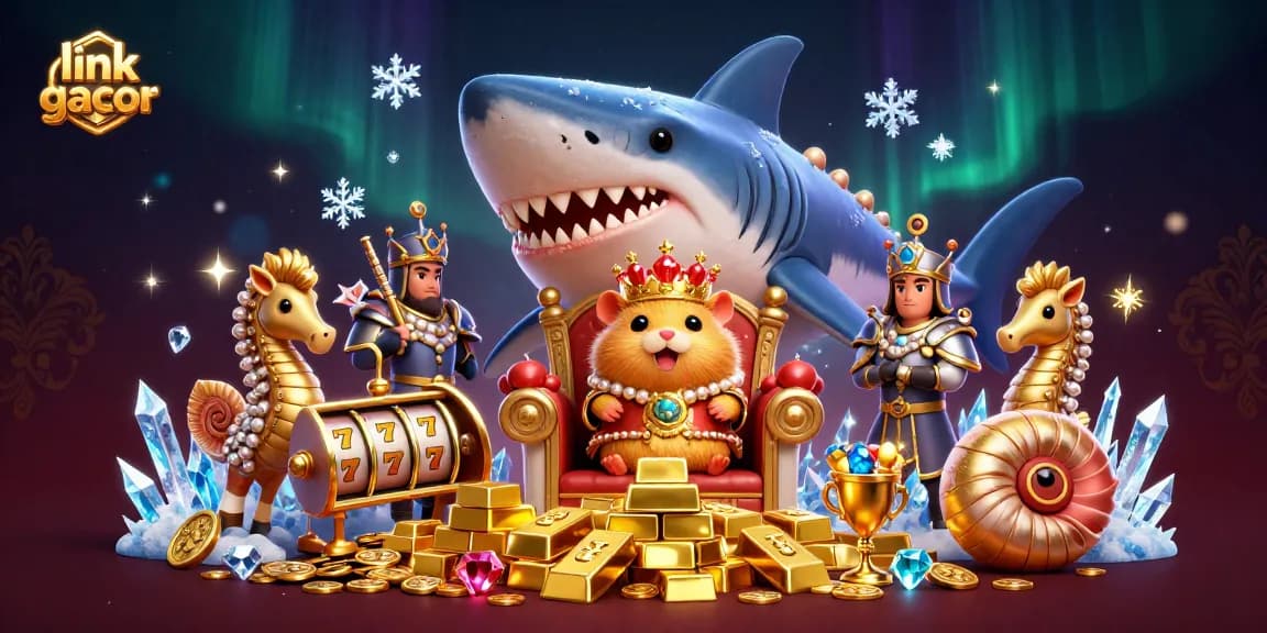 Spin the reels with link gacor in a lavish casino scene filled with treasure and whimsy.