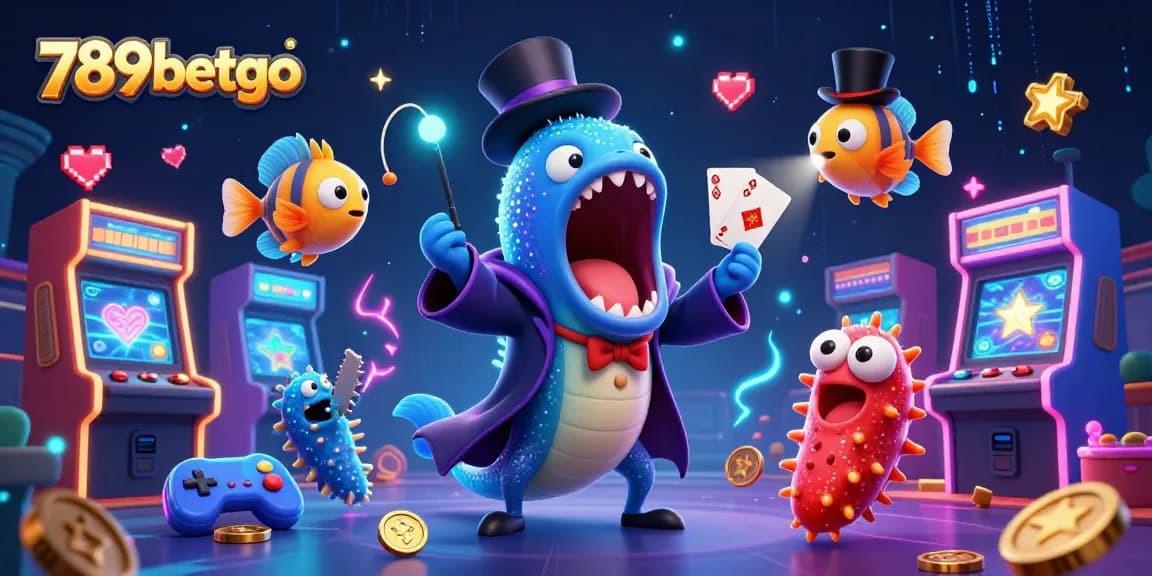 Engage with 789betgo as a deep-sea gulper eel mesmerizes with card tricks under the glittering glow of arcade lights.