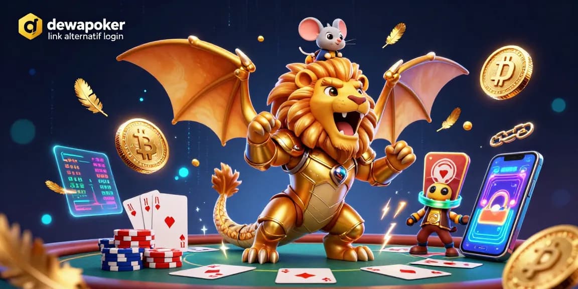 Experience the thrill of winning at DewaPoker link alternatif login, showcasing dynamic poker gameplay with vibrant elements.