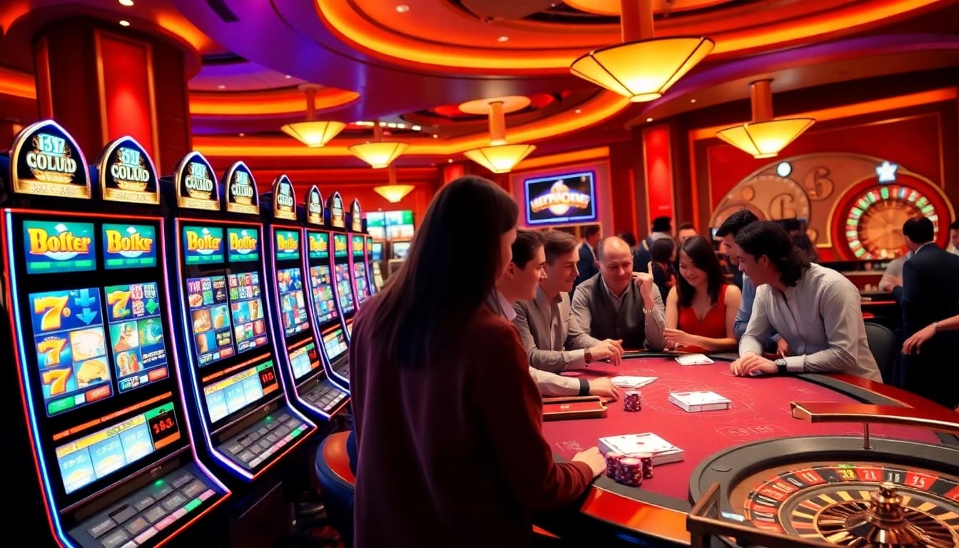 Exciting players at a casino table experiencing the thrill of ktpjitu alternatif slot games.