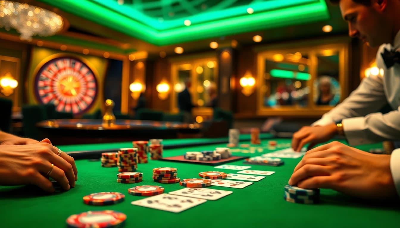 Experience the thrill of gambling at the 68VIP poker table, featuring high-quality cards and chips.