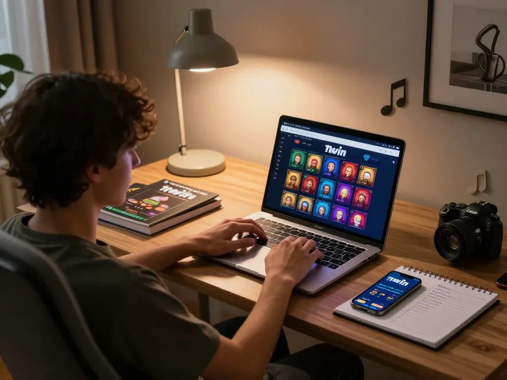 Engaging with the 11win casino app on a laptop while managing bankroll strategies.