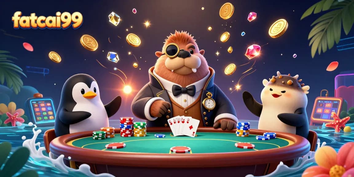 Experience online gaming fun with fatcai99 at a vibrant underwater poker scene.