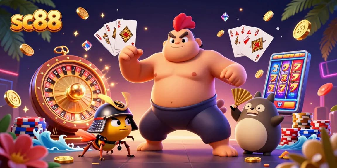 Engage with the exciting gameplay of sc88 featuring powerful characters amidst dazzling casino elements.