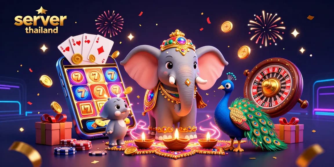 Engage with the exciting world of online gambling on server thailand with vibrant 3D casino characters.