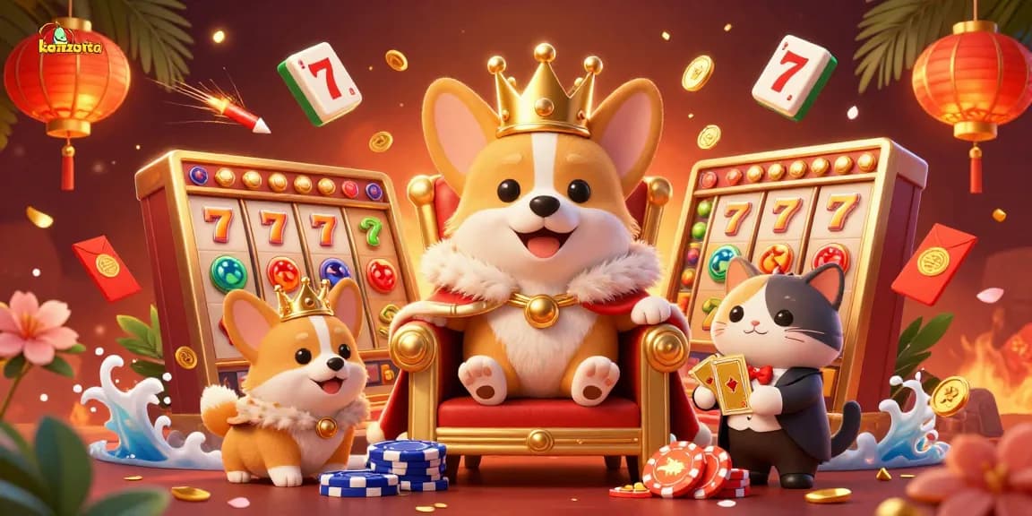 Kenzototo offers thrilling lottery experiences with captivating gameplay, showcasing dynamic slot reels and vibrant characters.