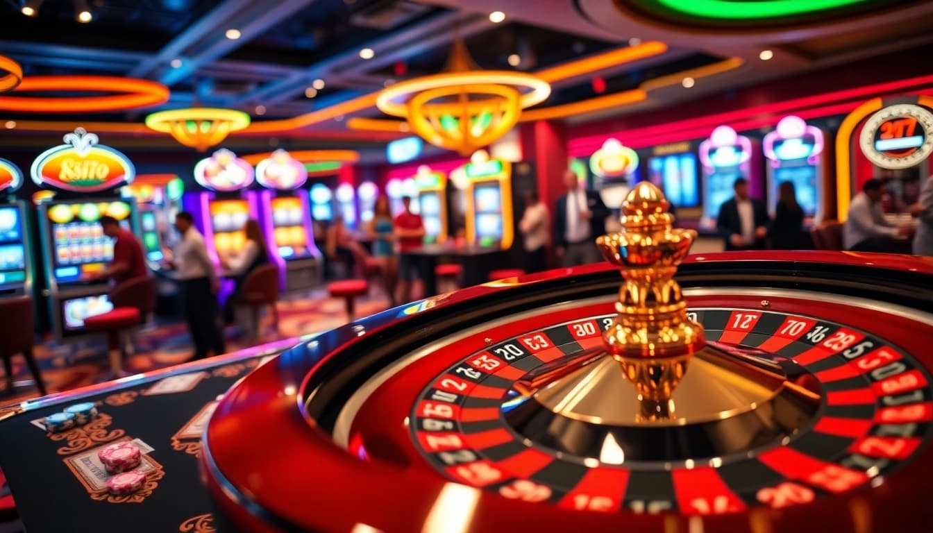 Experience thrilling excitement at 5z777 with vibrant casino games and roulette tables.