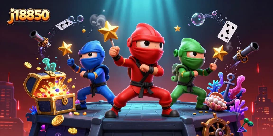 Experience the excitement of j18850 with a vibrant casino adventure featuring ninja chameleons and dynamic game elements.