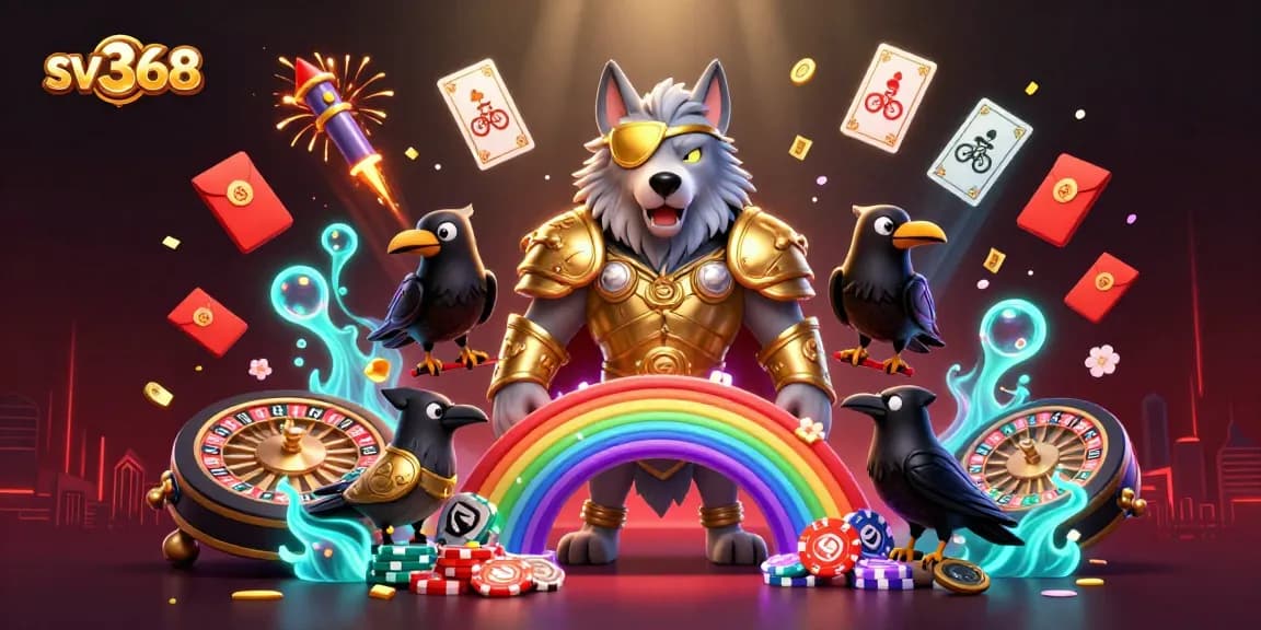 Experience exciting betting action with sv368 in a vibrant casino-themed 3D illustration.