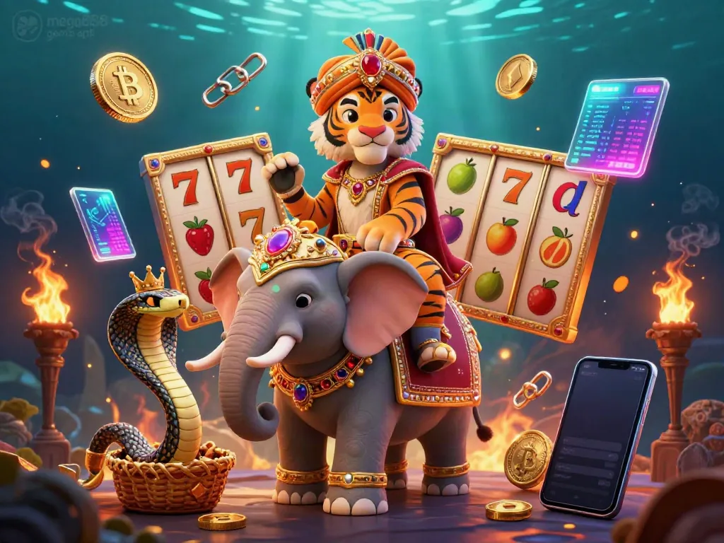 Engage with the mega888 game apk by enjoying vibrant slots amidst a colorful casino adventure.