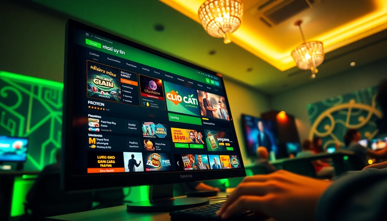 Engaging online gambling interface showcasing nha cai uy tin with exciting promotions.