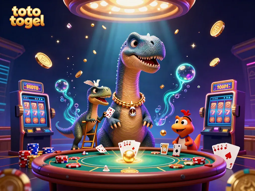Experience winning strategies in togel with an interactive 3D scene featuring dynamic characters and vibrant game elements.