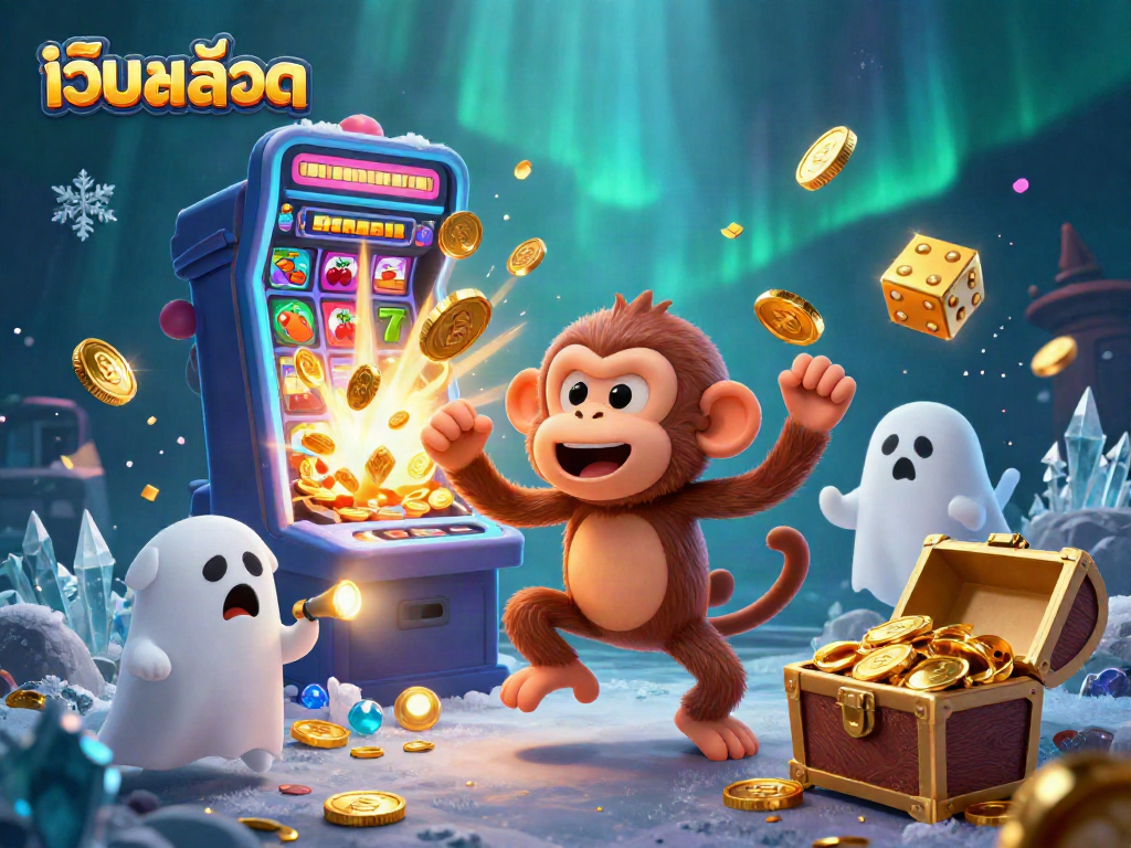 Engage with เว็บสล็อต as a mischievous poltergeist monkey juggles gold in a haunted casino.