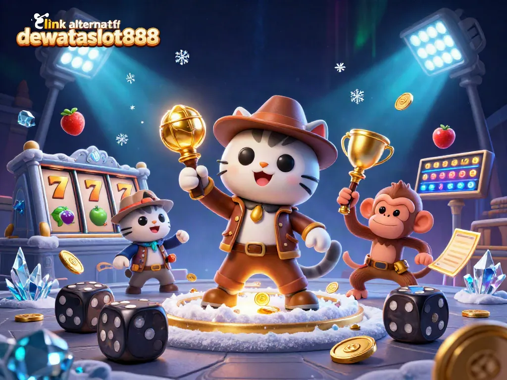 Menangkan permainan dengan link alternatif dewataslot888 dan temukan artefak kasino emas dalam gambar animasi ini.