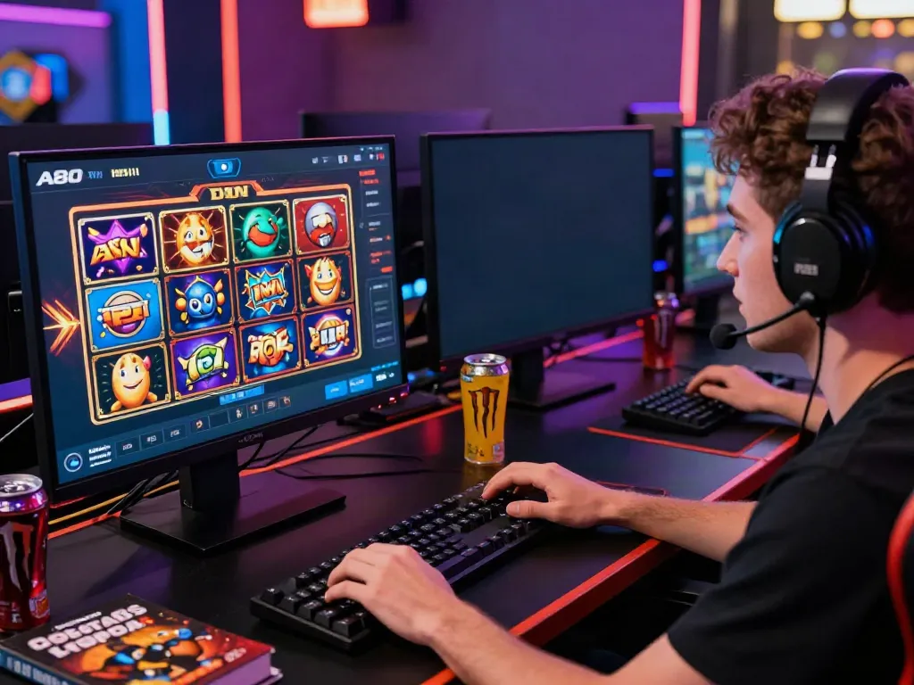 Player engaged in online gaming on A80 platform with vibrant graphics and modern setup.