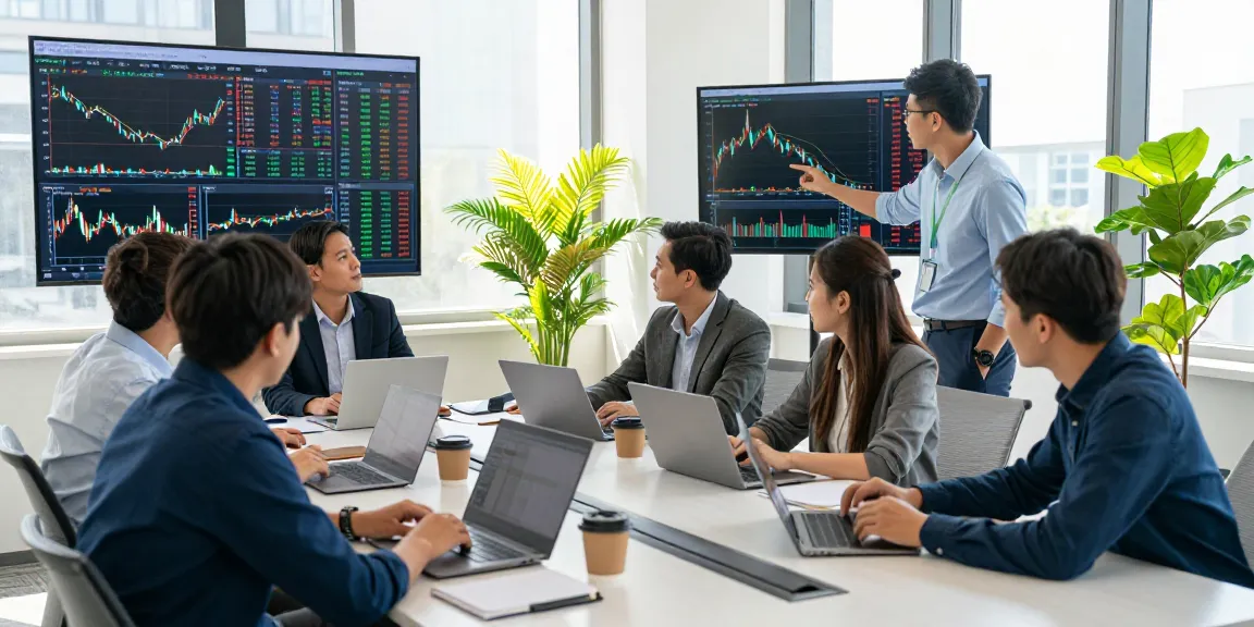 Trader di ruang modern membahas kakakjudi dan tren pasar dengan data akurat.