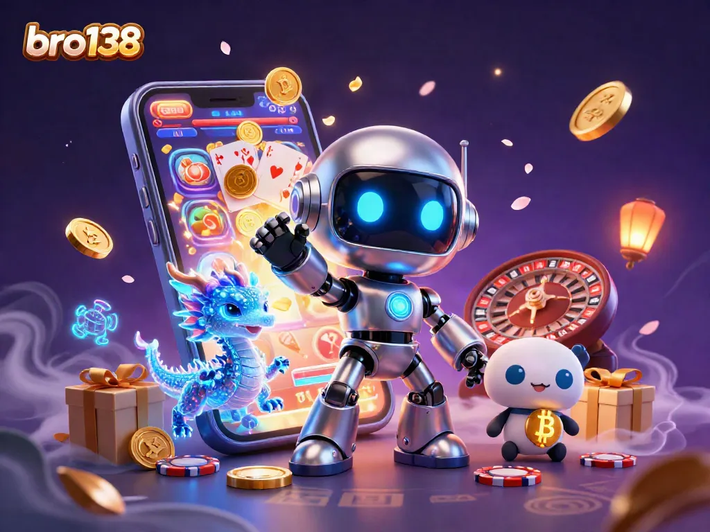 Engage with bro138 as the cyberpunk mascot and AI companions enhance your gaming experience.