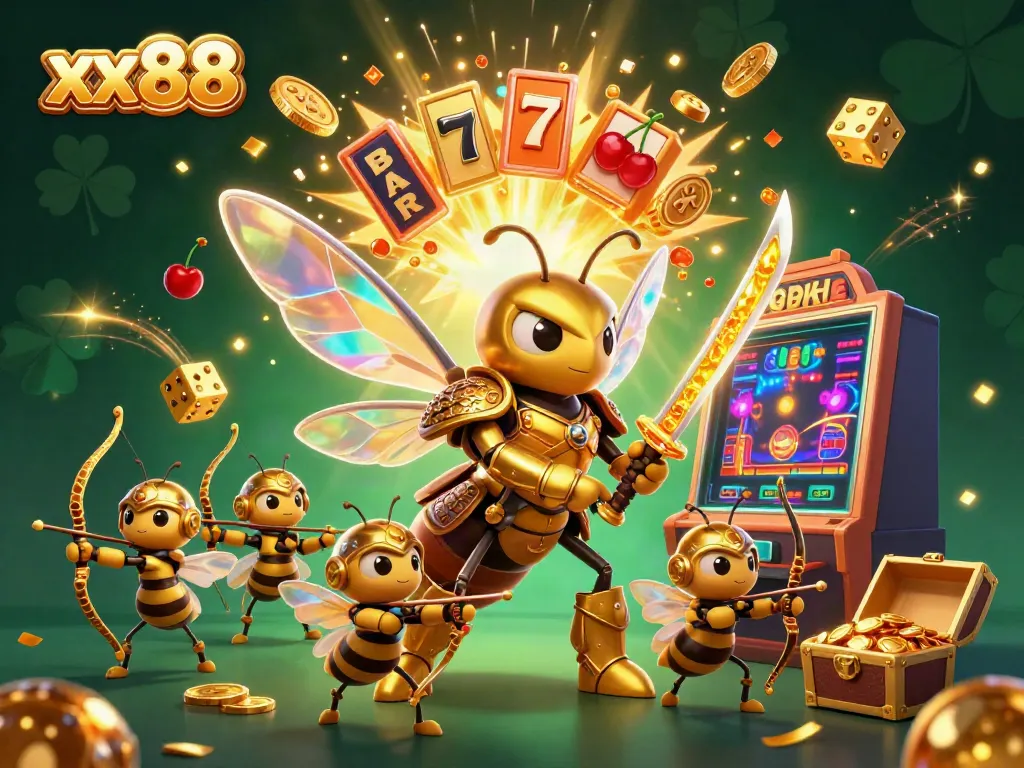 Experience the excitement of gaming with xx88, featuring golden hornet samurai and dynamic slot action.