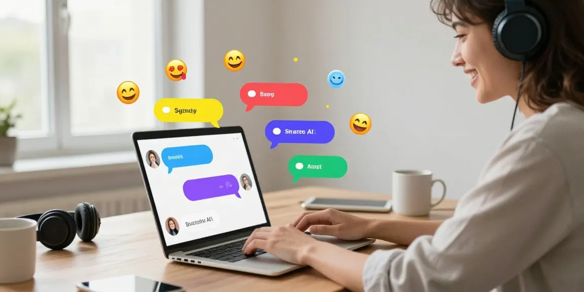 Engaging conversation with spicy chat AI in a vibrant digital workspace, user interacting with an animated character.