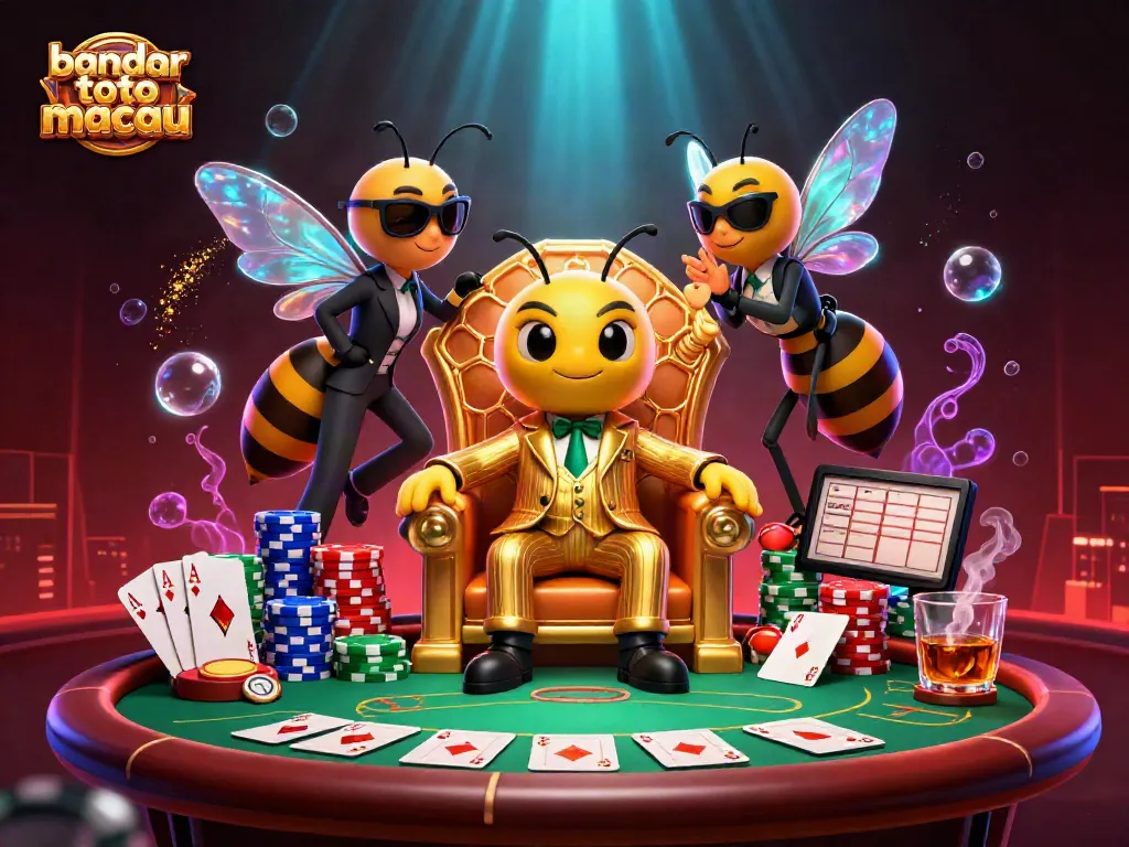 Gali angka keluar dengan bandar toto macau dalam ilustrasi kartun 3D yang penuh warna.