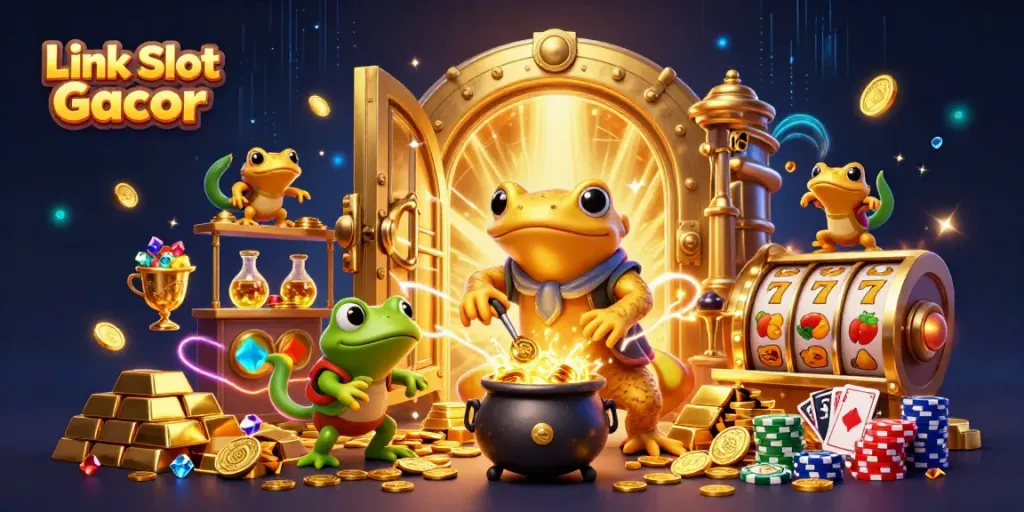 Slot Gacor Link yang penuh keberuntungan di alchemist dengan simbol buah dan jackpot.