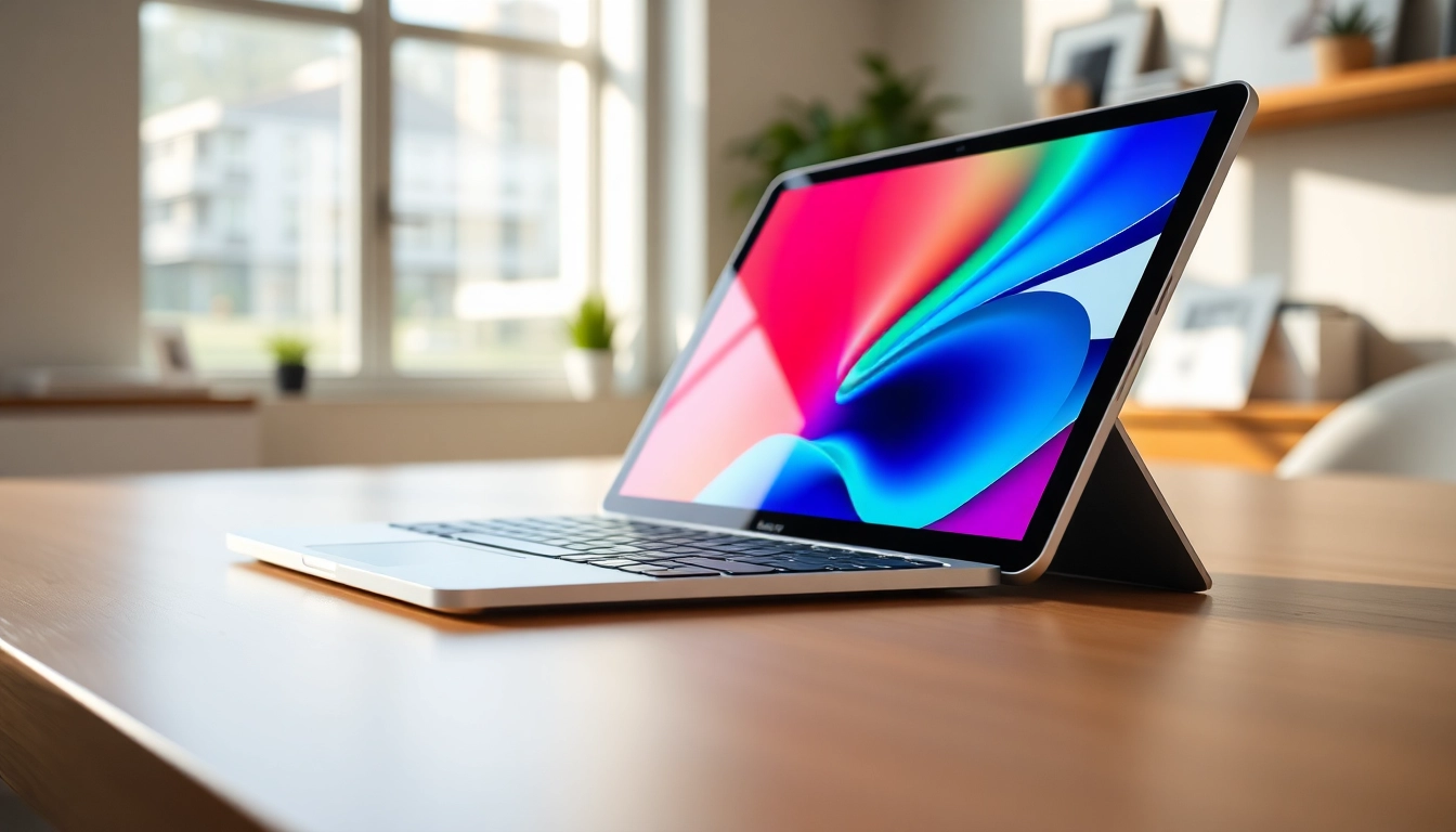 Interactúa con el iPad Pro M4 en un entorno moderno y elegante, destacando su diseño excepcional.