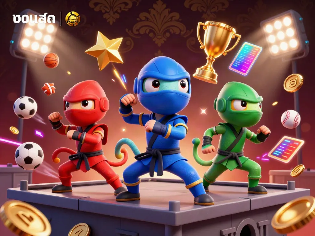 Experience thrilling sports betting with บอลสด featuring dynamic ninja chameleons in action.