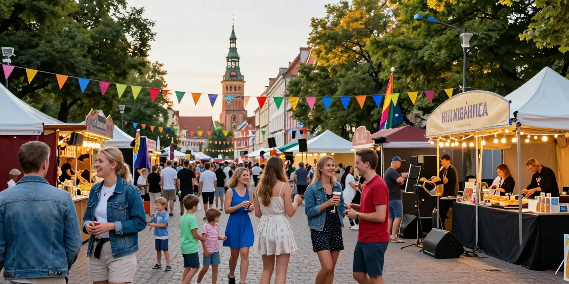 Kur pramogauti at a lively summer festival in Klaipeda, showcasing vibrant crowds and local culture.