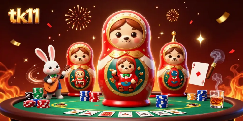 Experience thrilling casino action with tk11 as charming characters play exciting games and celebrate wins!