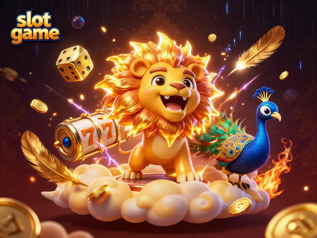 Experience thrilling slot game action with vibrant 3D characters and dynamic casino elements.