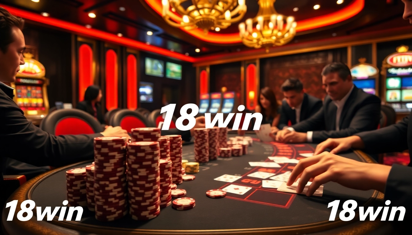 Experience the thrill of high-stakes poker at 18win's luxurious casino scene.