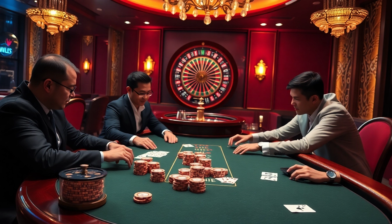 Engage with lô kép hôm nay strategies at a vibrant casino poker table filled with professional players.