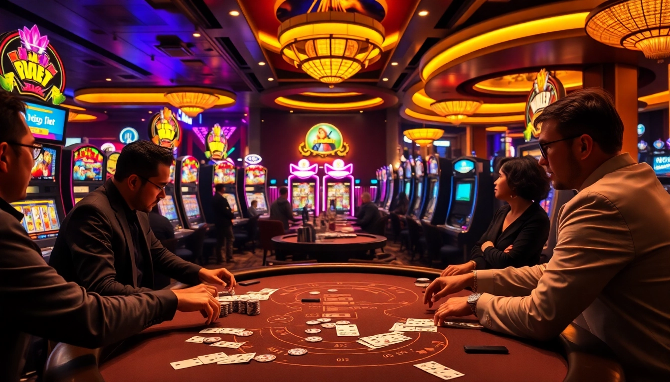 Engaging poker scene showcasing 88i bet excitement with vibrant colors and energetic players.