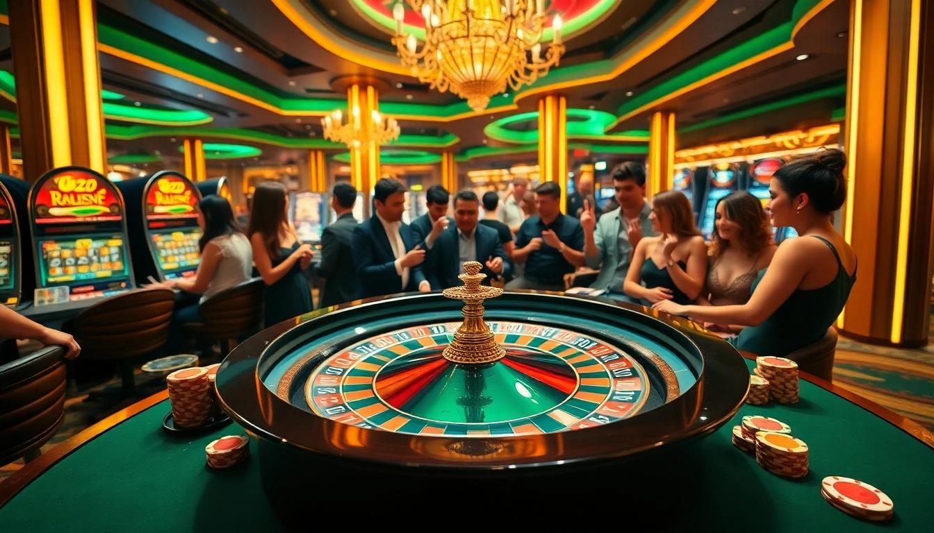 Players enjoying a thrilling roulette game at https://www.eejl33.com/ casino.