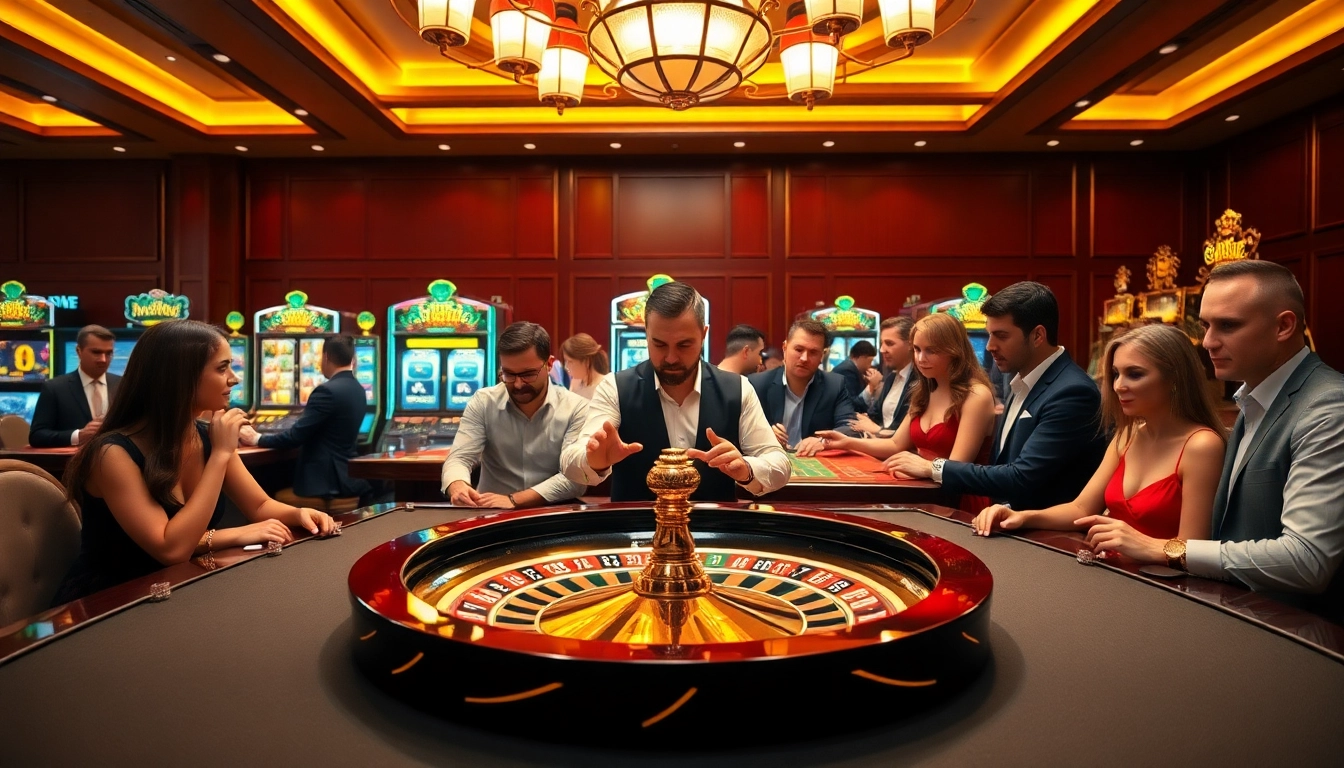 Gambling excitement at https://thabet.vegas/ with vibrant casino tables and professional players.