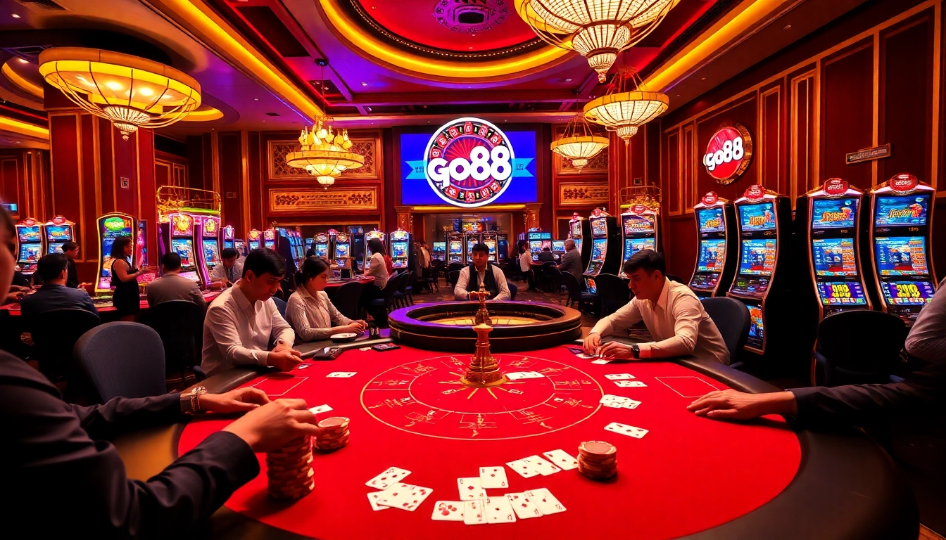 Experience thrilling gameplay at GO88 with vibrant casino games and interactive online elements.