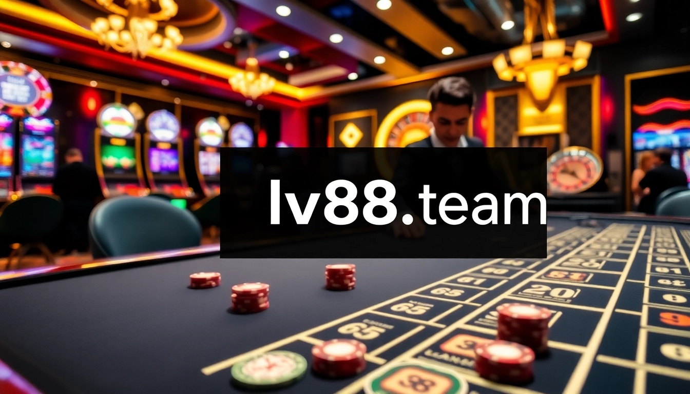 Exciting gambling scene featuring professional gaming at lv88.team casino tables.