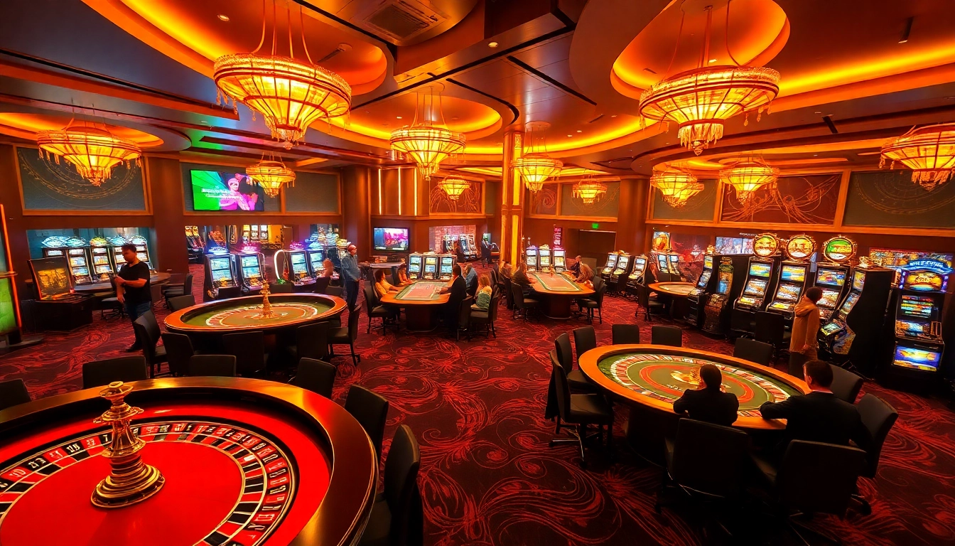 Excited gamblers enjoying diverse games at the 789p online casino, showcasing luxury and engagement.