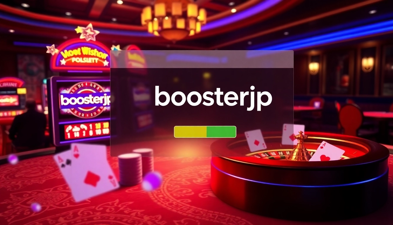 Engage with exciting online gaming at boosterjp featuring vibrant slot machines and a stylish casino interface.