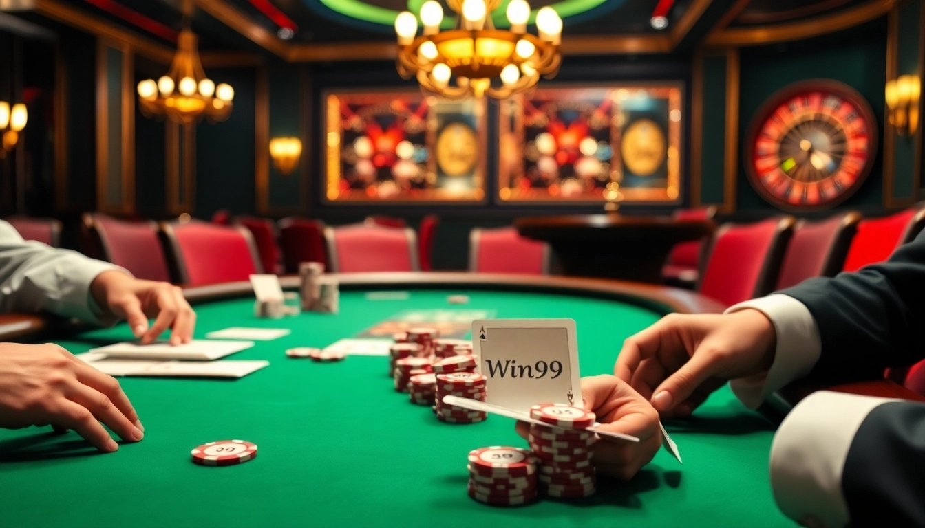 High-stakes poker action at a casino table, embodying the thrill of win.99.